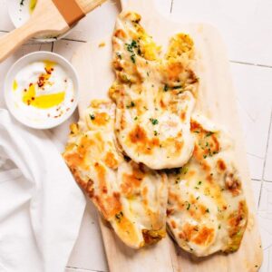 Naan stuffed with mashed potato in Cambridge, Ma