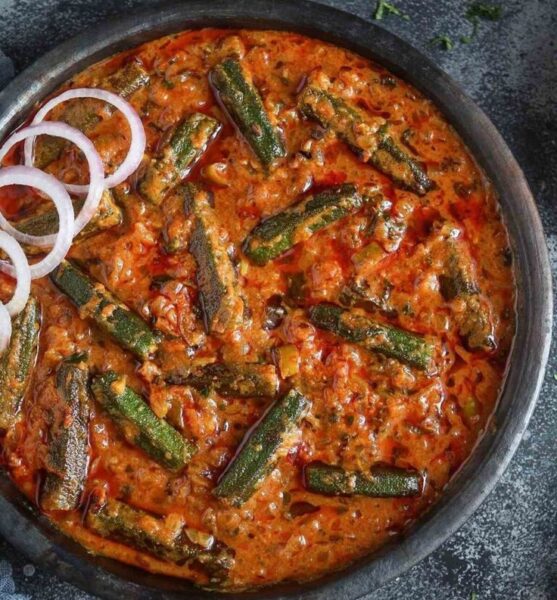 Bhindi masala sauteed with traditional spices in Cambridge Ma