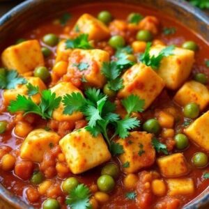 Mattar paneer with green peas and cottage cheese in buttery gravy in Cambridge, Ma