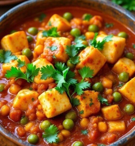 Mattar paneer with green peas and cottage cheese in buttery gravy in Cambridge, Ma