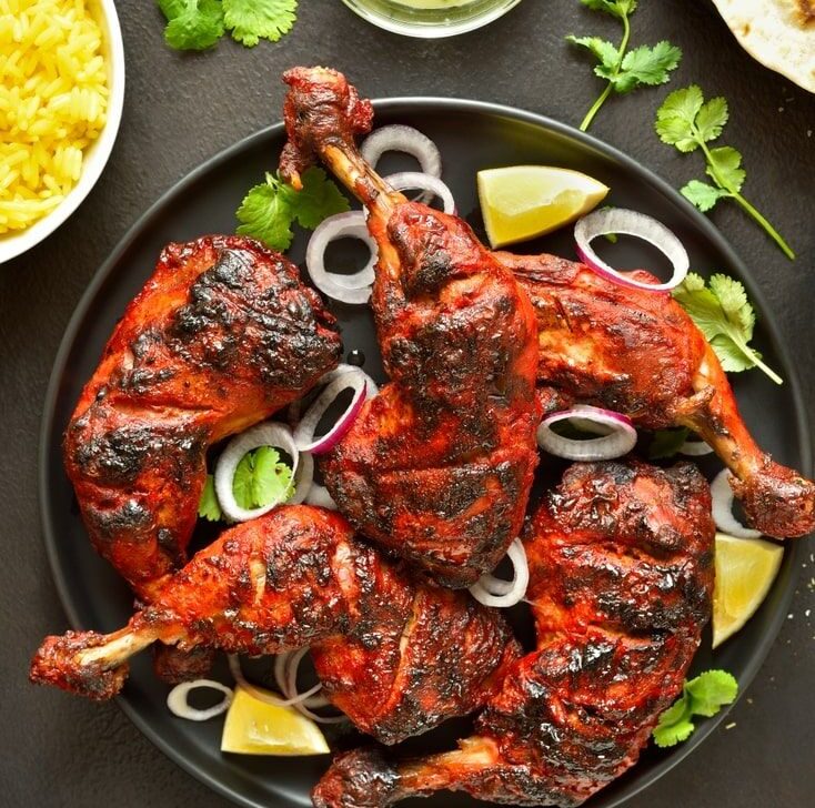 Whole chicken in tandoori marinade in Cambridge, Ma